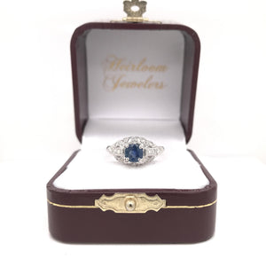 ANTIQUE ART DECO SAPPHIRE AND DIAMOND RING