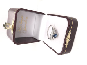 ANTIQUE ART DECO SAPPHIRE AND DIAMOND RING