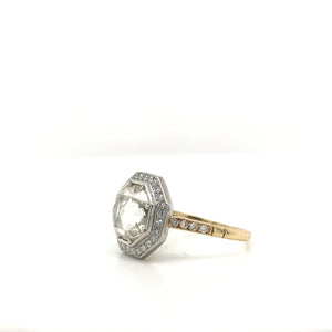 CONTEMPORARY ANTIQUE INSPIRED 2.63 CARAT ROSE CUT DIAMOND RING