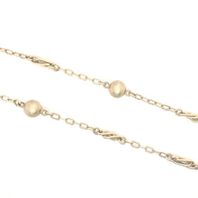 CONTEMPORARY ESTATE 32 INCH ALTERNATING GOLD LINK CHAIN NECKLACE