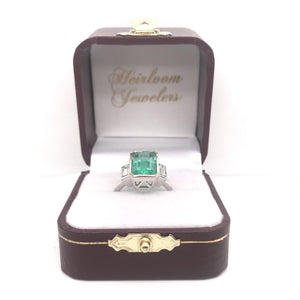 CONTEMPORARY 4.99 CARAT COLOMBIAN EMERALD AND DIAMOND RING