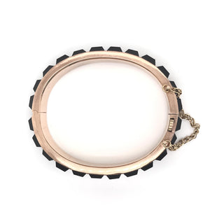 ANTIQUE VICTORIAN ONYX AND ROSE GOLD BANGLE