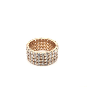 CONTEMPORARY ESTATE 5 CARAT DTW DIAMOND AND ROSE GOLD BAND