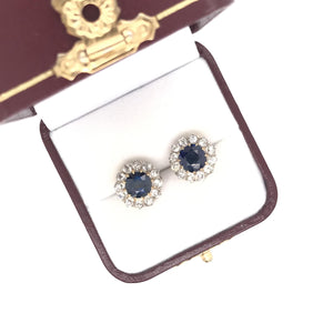 ANTIQUE EDWARDIAN SAPPHIRE AND DIAMOND EARRINGS