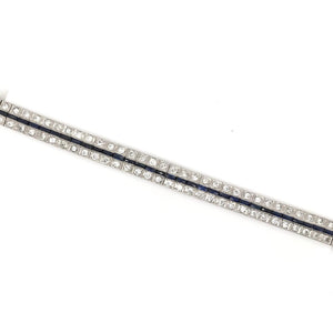 ANTIQUE ART DECO DIAMOND AND SAPPHIRE LINE BRACELET