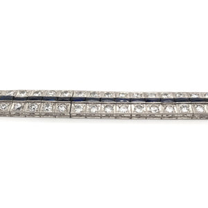 ANTIQUE ART DECO DIAMOND AND SAPPHIRE LINE BRACELET