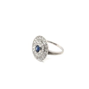 ANTIQUE ART DECO DIAMOND AND SAPPHIRE COCKTAIL RING