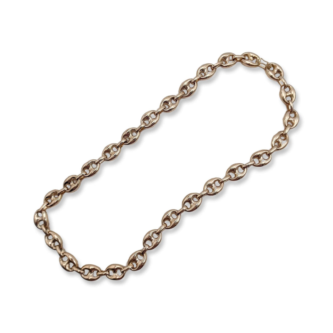 VINTAGE 14K PUFF LINK NECKLACE