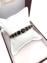 Retro 14K Yellow Gold Sapphire Bangle Bracelet