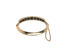 Retro 14K Yellow Gold Sapphire Bangle Bracelet