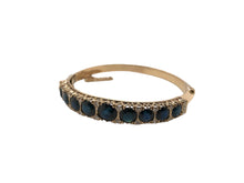 Retro 14K Yellow Gold Sapphire Bangle Bracelet