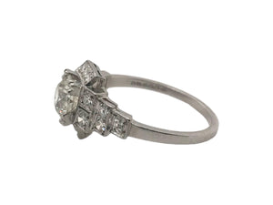 Art Deco 0.95 Carat Platinum Engagement Ring