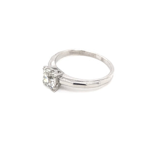 0.88 OLD MINE CUT DIAMOND AND PLATINUM SOLITAIRE STYLE RING