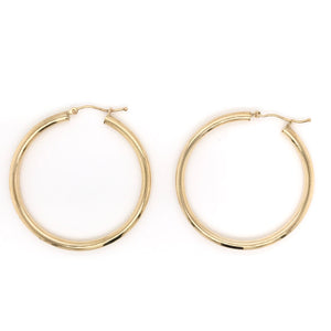 14K 3MM HOOP EARRINGS