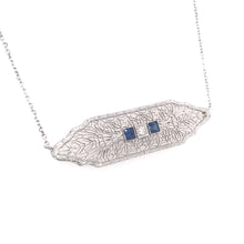 ART DECO SAPPHIRE DIAMOND AND FILIGREE NECKLACE
