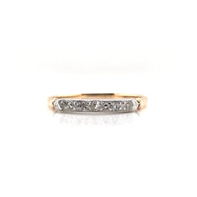 MID CENTURY TWO TONED GOLD AND DIAMOND BAND