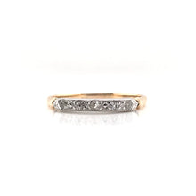 MID CENTURY TWO TONED GOLD AND DIAMOND BAND