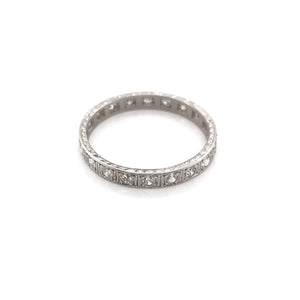 "1923" ANTIQUE DIAMOND INFINITY STYLE PLATINUM BAND