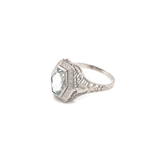 ANTIQUE AQUAMARINE FILIGREE RING