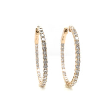CONTEMPORARY 2 CARAT DTW IN AND OUT DIAMOND HOOP EARRINGS