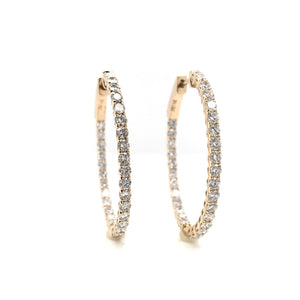 CONTEMPORARY 2 CARAT DTW IN AND OUT DIAMOND HOOP EARRINGS