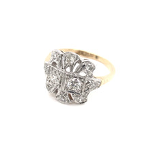 ANTIQUE TWO TONED GOLD AND DIAMOND RING
