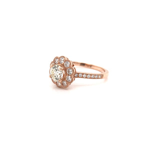 1.34 CTW ANTIQUE INSPIRED ROSE GOLD DIAMOND RING