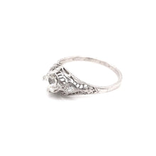 ANTIQUE 0.55 CARAT DIAMOND PLATINUM FILIGREE RING