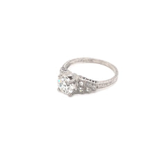 MID CENTURY 1.12 CARAT DIAMOND AND PLATINUM RING