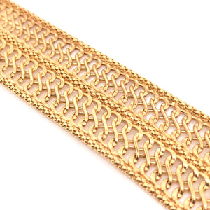 ITALIAN MADE 14K YELLOW GOLD WOVEN LINK BRACELET
