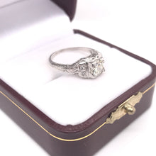 EDWARDIAN 0.74 CARAT DIAMOND AND PLATINUM FILIGREE RING