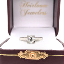 0.88 OLD MINE CUT DIAMOND AND PLATINUM SOLITAIRE STYLE RING