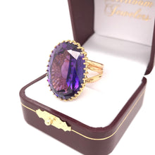 MID CENTURY SIMULATED ALEXANDRITE COCKTAIL RING