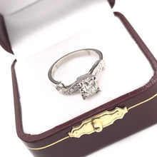 0.74 CARAT MID CENTURY DIAMOND PLATINUM RING