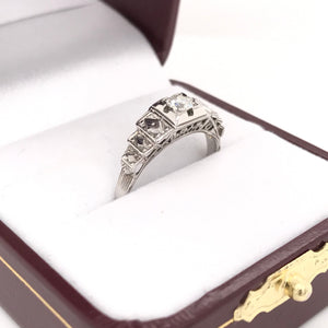 MID CENTURY HARLEQUIN DIAMOND RING