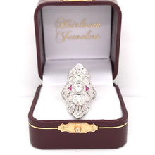 ART DECO DIAMOND AND RUBY DINNER RING