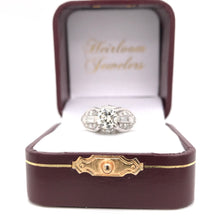 ART DECO 0.97 CARAT DIAMOND PLATINUM RING