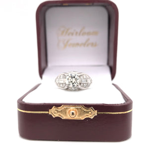 ART DECO 0.97 CARAT DIAMOND PLATINUM RING