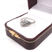 ART DECO 0.45 CARAT DIAMOND AND FLORAL FILIGREE RING