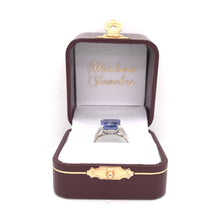 ART DECO 5.63 CARAT CEYLON SAPPHIRE AND DIAMOND PLATINUM RING