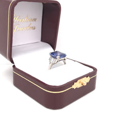 ART DECO 5.63 CARAT CEYLON SAPPHIRE AND DIAMOND PLATINUM RING