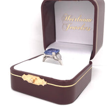 ART DECO 5.63 CARAT CEYLON SAPPHIRE AND DIAMOND PLATINUM RING