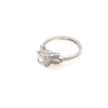 1.0 CARAT ART DECO DIAMOND PLATINUM RING