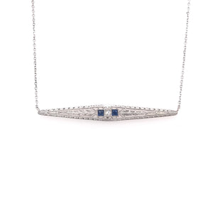 ART DECO DIAMOND AND SAPPHIRE NECKLACE