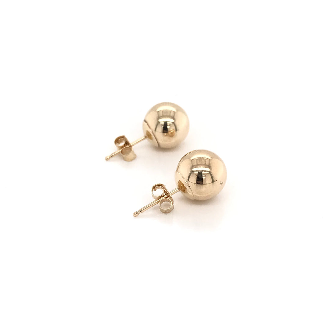 8 MM GOLD BALL EARRINGS