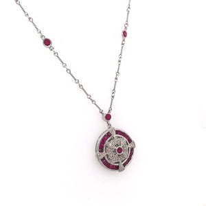 CONTEMPORARY RUBY AND DIAMOND NECKLACE
