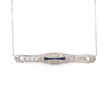 ART DECO DIAMOND AND SAPPHIRE BAR NECKLACE