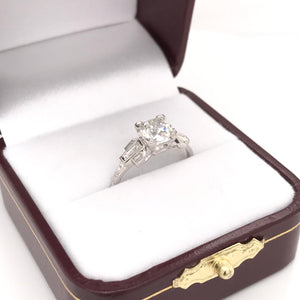 1.0 CARAT ART DECO DIAMOND PLATINUM RING