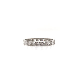 "1923" ANTIQUE DIAMOND INFINITY STYLE PLATINUM BAND