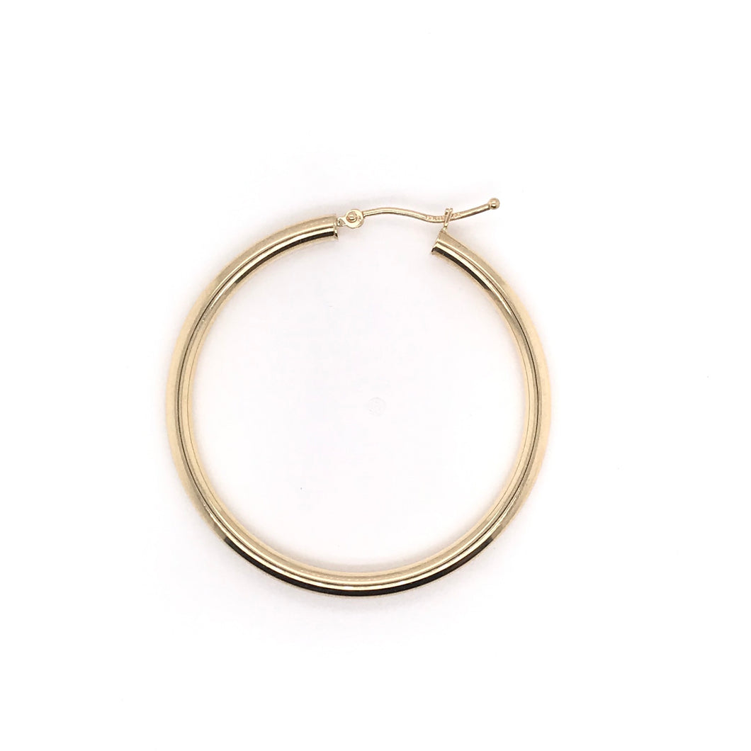 14K YELLOW GOLD 3MM HOOP EARRINGS